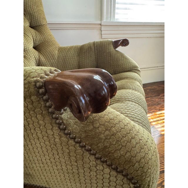 Wood Stickley Furniture Leopold's Chair & Ottoman Set For Sale - Image 7 of 12