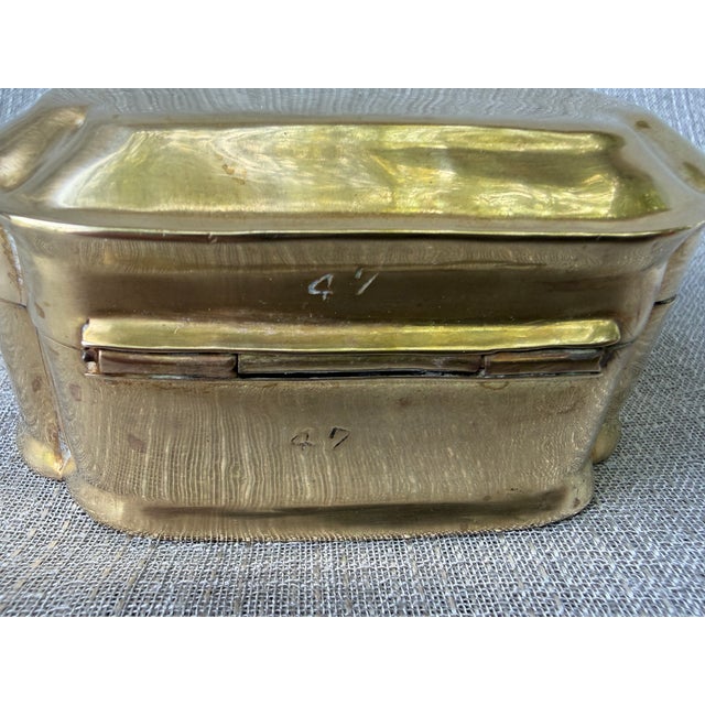 Vintage Polished Brass Lidded Box For Sale - Image 9 of 12