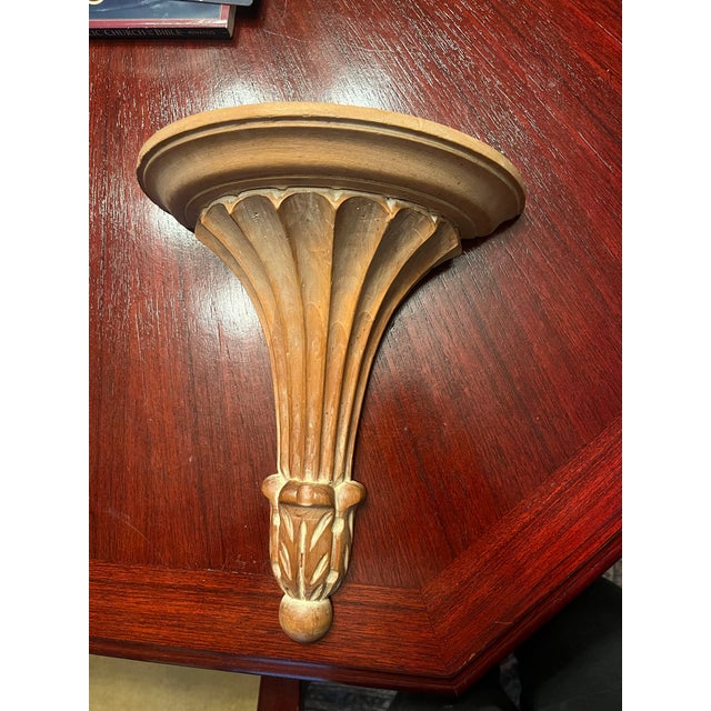 Traditional 1950s Pair of Italian Carved Wood Wall Sconces - Neoclassical Revival For Sale - Image 3 of 7