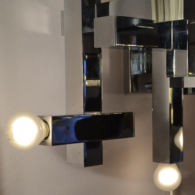 Silver Flush Mount in Chrome by Sciolari, 1960s For Sale - Image 8 of 9