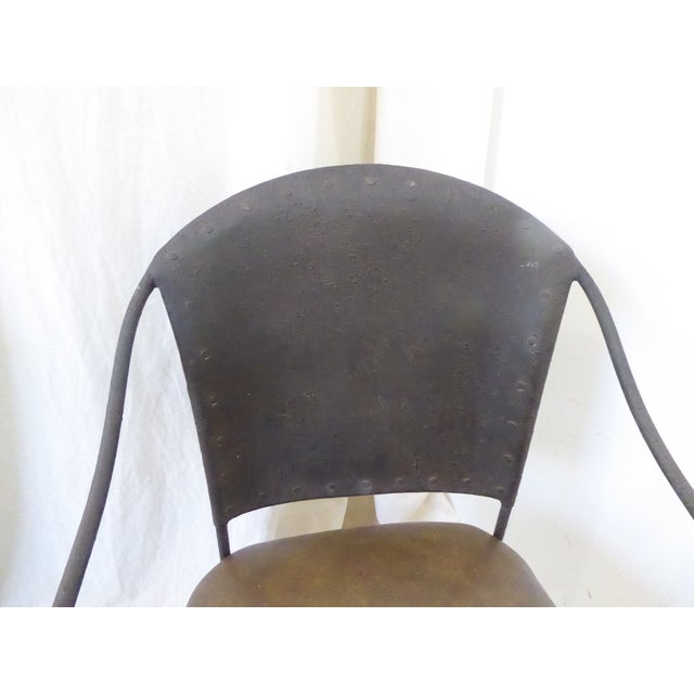 Vintage Brutalist Iron Table & 4 Chairs For Sale - Image 4 of 8