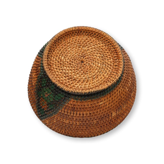 1920s 1920s Art Deco Woven Rattan Lidded Basket For Sale - Image 5 of 5
