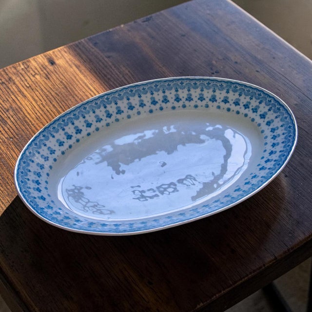 Large Oval Platter in Blue and Gilt Porcelain by Oscar Schaller, 1909 For Sale - Image 4 of 6