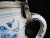 18th Century German Faience Pottery Pewter Mounted Blue & White Birnkrug Tankard Pitcher For Sale - Image 5 of 11
