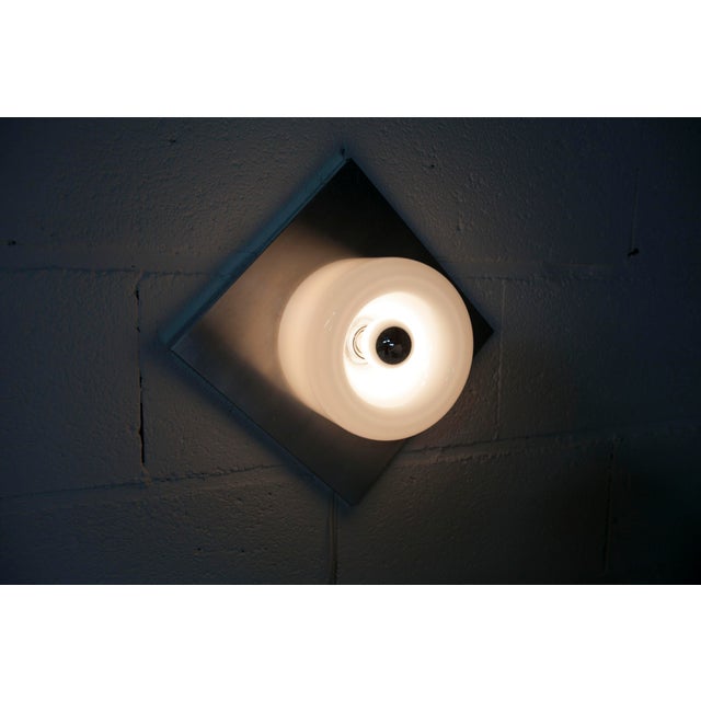 Opaline Glass, Aluminum and Chrome Wall Light from Doria Leuchten, Germany, 1960s For Sale - Image 12 of 18