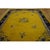 1920s Antique Gold Background Floral Art Deco Knotted Wool Chinese Peking Rug For Sale - Image 4 of 12