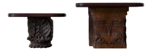 Late 20th Century Indian Hand-Carved Wood Wall Shelf - a Pair