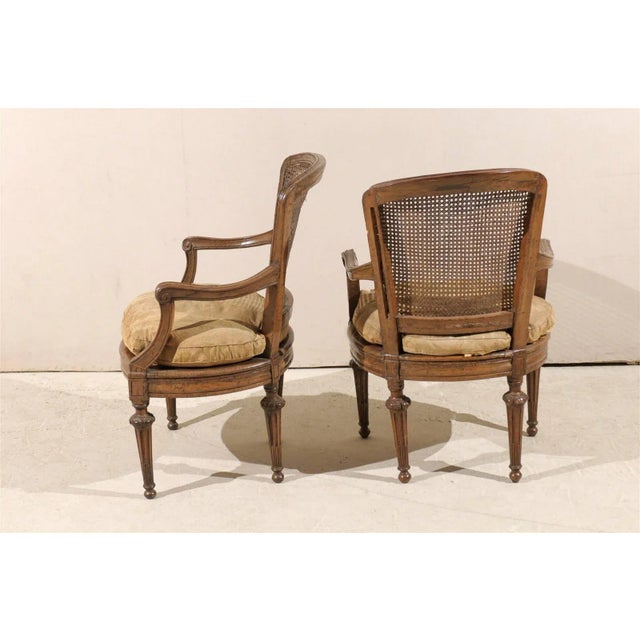 Tan 18th Century Italian Wooden Armchairs- A Pair For Sale - Image 8 of 11