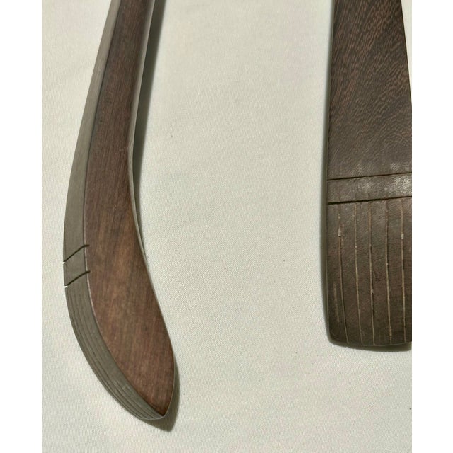 Silver 1950s Vintage Taxco Modernist 980 Fine Silver & Rosewood Salad Serving Set - 2 Pieces For Sale - Image 8 of 8