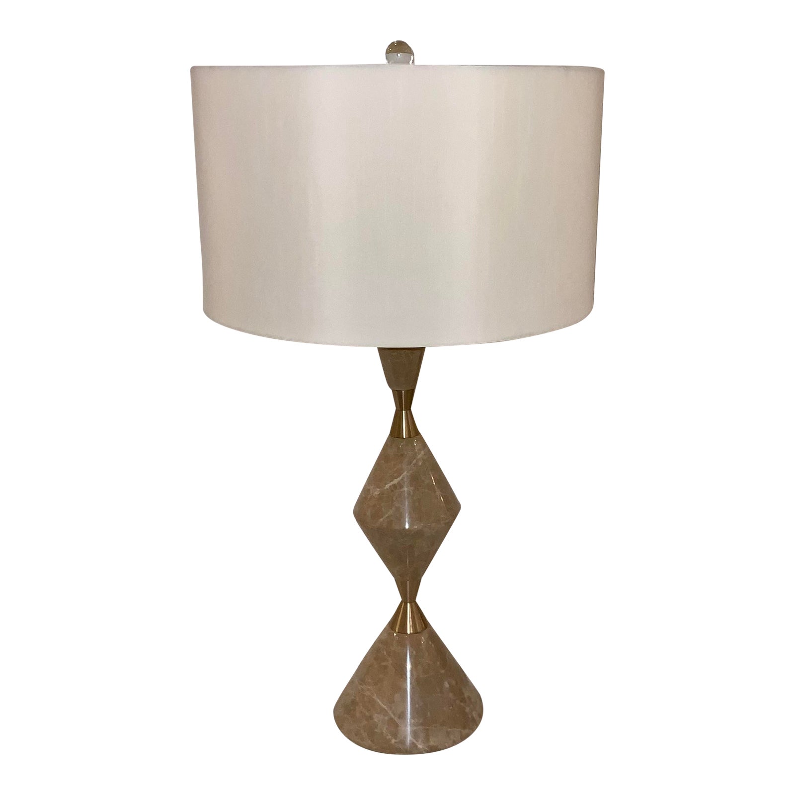 Modern Beige Marble Arlen Table Lamp | Chairish