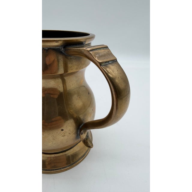 Antique Victorian English Farmhouse Brass Pub Tankard Pint Mug For Sale - Image 4 of 16