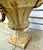 Pair 19th Century White Painted Cast Iron Garden Urns With Ring Handles and Masks For Sale - Image 11 of 17