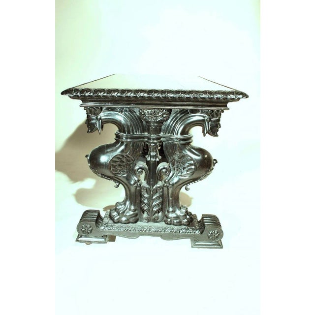 English Antique Tycoons 19th Century Renaissance Revival English Ebony Table-Writing/Console/Library/Center Tycoon’s Provenance For Sale - Image 3 of 10