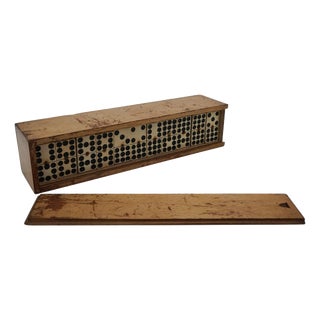 Late 19th Century Box of Traditional Game Niner Dominos, Set of 12 For Sale