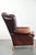 Vintage English Cowhide Wing Armchair For Sale - Image 3 of 13