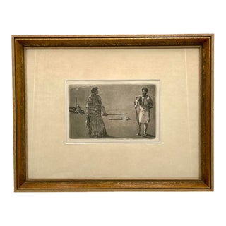 Max Klinger Conclusion (Satire/Resolution), 1879 Original Etching, Opus II Plate Xiii, Framed German Symbolist Art For Sale