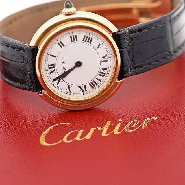 1970s Cartier Vendôme 33mm 78091 18k Gold Automatic Watch For Sale - Image 13 of 13