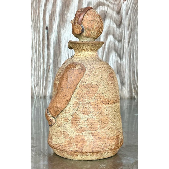 Vintage Boho Studio Pottery Decanter For Sale - Image 4 of 9
