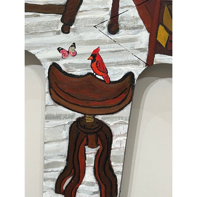 Blue Very Large Original Studio Painting on Industrial Object For Sale - Image 8 of 12