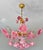 Vintage Murano Style Large Chandelier, Pink Floral Chandelier, Bouquet Style Ceiling Light, 4-Light Flush Mount For Sale - Image 13 of 16