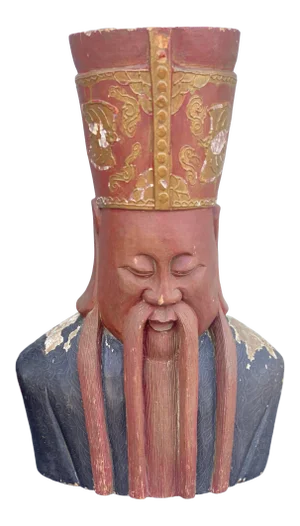 1920s God of Prosperity Ming Dynasty Figural Tree Sculpture