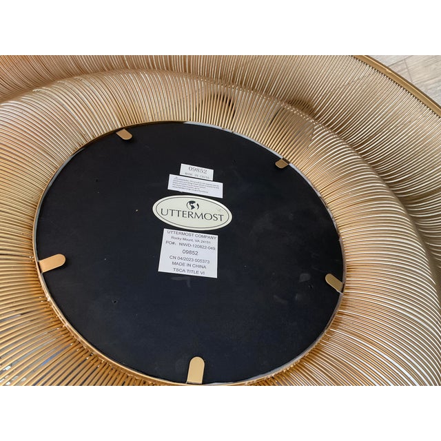 Uttermost Bauble Round Mirror 42.13" Diameter, Gold Finish Curved Iron Frame, Uttermost For Sale - Image 4 of 5