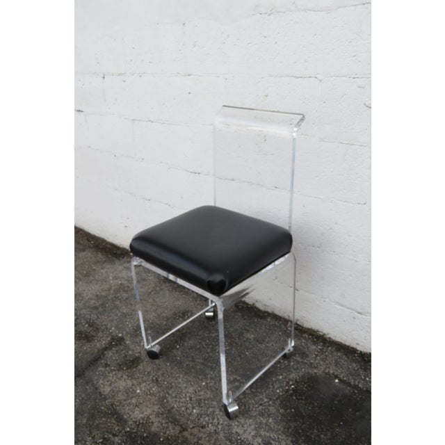 Mid-Century Modern Hollywood Regency Vintage Lucite Vanity Chair 6252 For Sale - Image 3 of 15