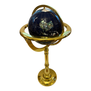 Vintage 40" Tall Blue Lapis Gemstone Floor Globe