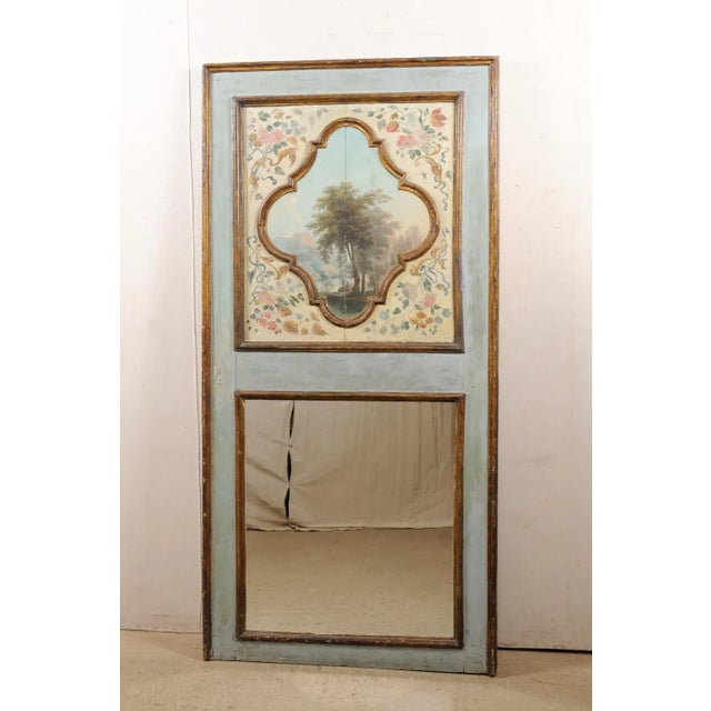 19th Century 19th Century Italian Mirror with Landscape Painting For Sale - Image 5 of 13