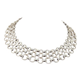 Late 20th Century Tiffany & Co. Sterling Silver Triple-Loop Necklace For Sale