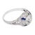 1930s Art Deco Gia 1.36 Carat Diamond Sapphire Platinum Engagement Ring, Size 5.75 For Sale - Image 4 of 8