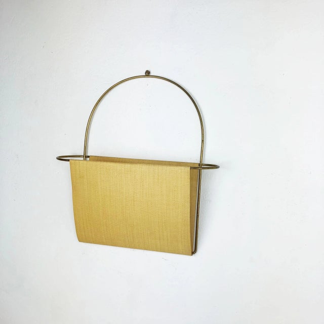 Vintage Brass Wall Hanging Magazine Holder, Austria, 1950s For Sale - Image 6 of 18