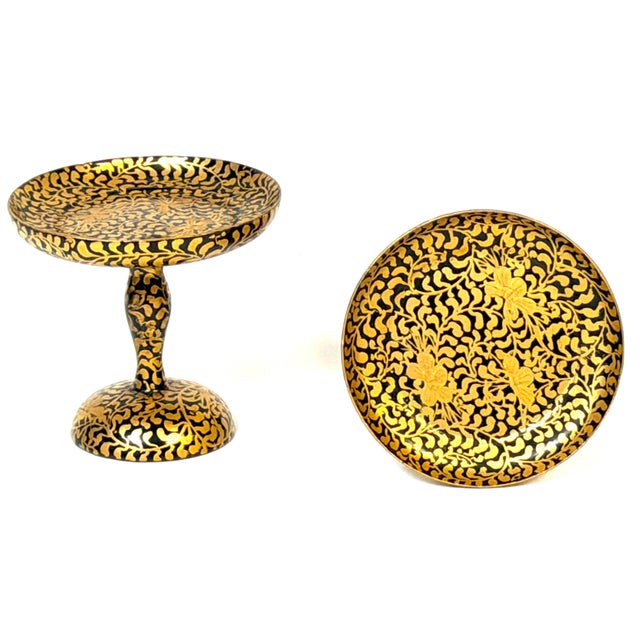 Pair of Japanese Meiji Miniature Gold Maki-e Lacquer Takatsuki Stands For Sale - Image 11 of 11