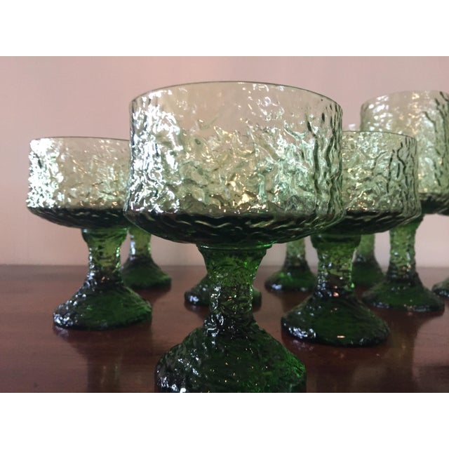 Set of 10 Vintage Lenox Impromptu Hand Blown Green Crystal Glasses Chairish