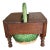 Set of 2, 19th Century French Country Wooden Foot Stool & Glazed Terracotta Couvot For Sale