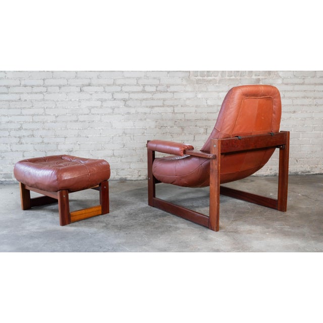 Vintage Percival Lafer Mp-163 Earth Chair & Ottoman For Sale - Image 10 of 18