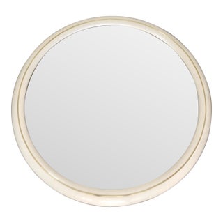 1980’s Art Deco Hollywood Regency Large Round Lacquered Mirror For Sale