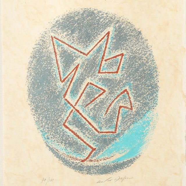 Mid-Century Modern Lithograph on Japon Paper by André Masson Edition 70/101 For Sale - Image 3 of 11