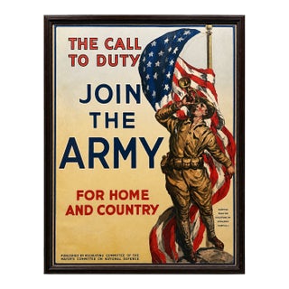 The Call to Duty 1917 - Join the Army for Home and Country, American Wwi Recruitment Poster For Sale