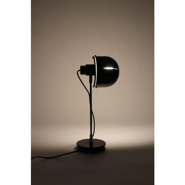 1970s Vintage Spanish Madom Table Lamp in Black Lacquered Metal, 1970s For Sale - Image 5 of 16