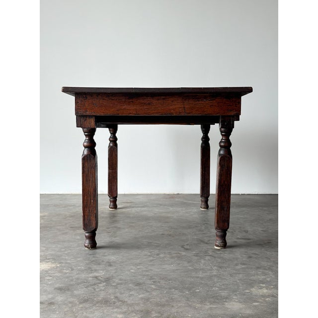 Antique Oak General Store Table With Interesting Newspaper Top, Late 19th Century For Sale - Image 11 of 18