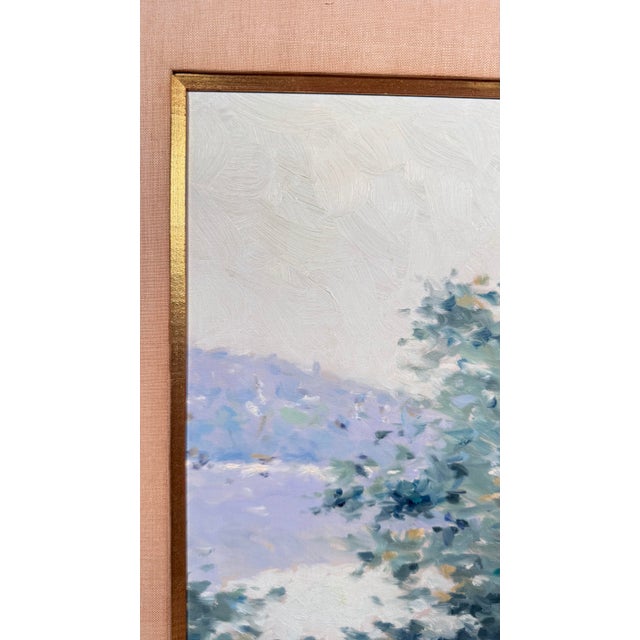 1960s Framed Andre Gisson Oil on Canvas Impressionist Painting Mother/Daughter 33” X 21” For Sale - Image 4 of 12