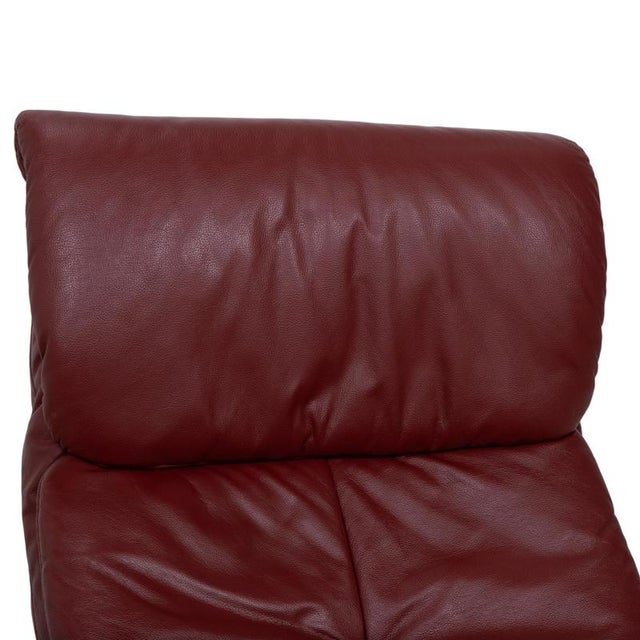 Cherry Red Leather Armchair from Himolla For Sale - Image 6 of 18