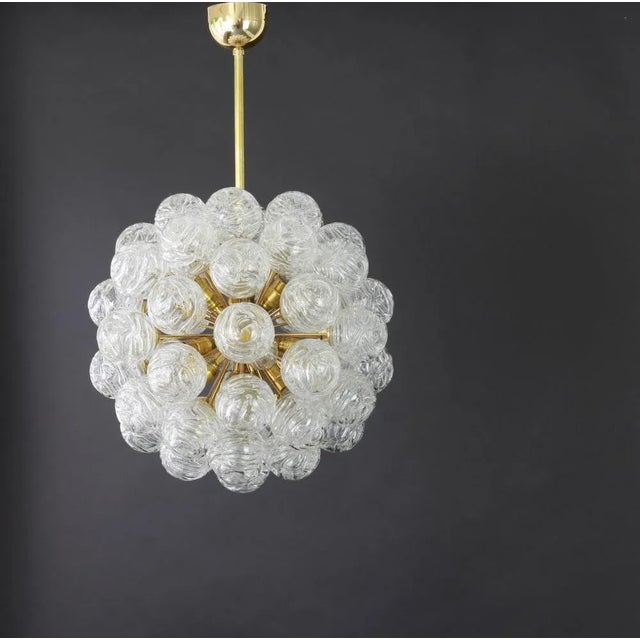 German Sputnik Chandelier with Snow Glass Ball from Doria, 1970s For Sale - Image 9 of 14