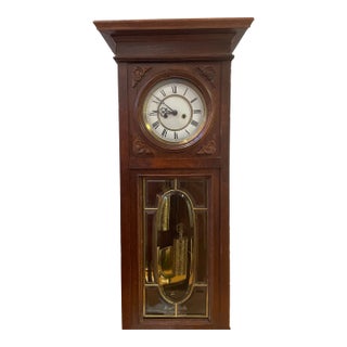 34" Antique 1880s Gustav Becker Medaille d'Or Vienna Regulator Wall Clock For Sale
