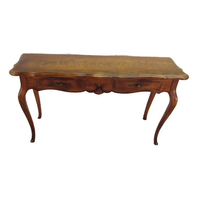 Ethan Allen Solid Maple Country French Console Table For Sale