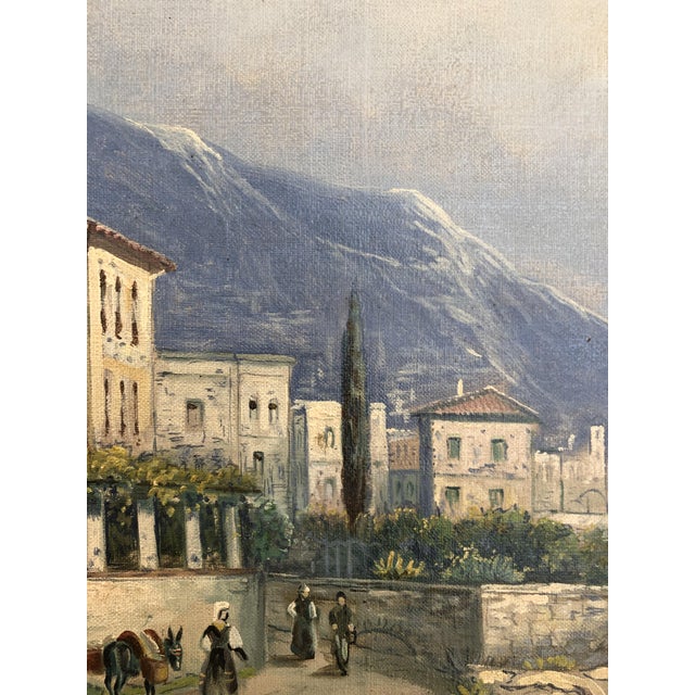 Pietro Toretti, Route côtière sud avec cèdres et pins, Oil on Canvas, Framed For Sale - Image 9 of 14