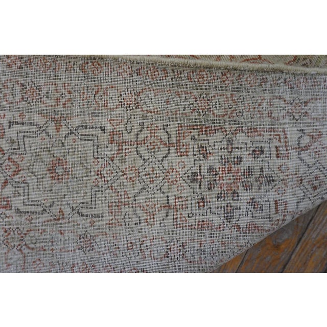 1930s Pink Rose Field Traditional Geometric Antique Knotted Wool Persian Mahal Rug For Sale - Image 10 of 10