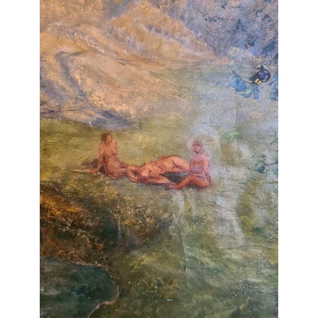 1930s Hoshizaki Konosuke, The Nude Female Bathers, 20th Century, Impasto Oil on Canvas, Framed For Sale - Image 5 of 14