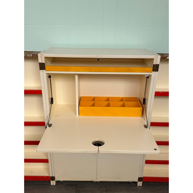 1960s Vintage Italian Handcrafted Folding Bar Cabinet, 1960s For Sale - Image 5 of 18